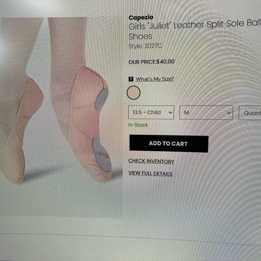 Capezio Girls' Juliet Leather Ballet Shoes